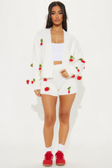 Berry Delicious Sweater Short Set - Ivory/combo