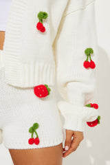 Berry Delicious Sweater Short Set - Ivory/combo