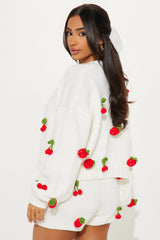 Berry Delicious Sweater Short Set - Ivory/combo