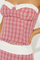 Love Me Forever Skirt Set - Red/combo