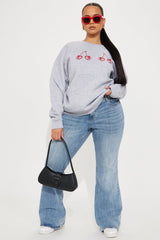 Cherry Bomb Crewneck Sweatshirt - Heather Grey