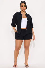 Gabby Gauze Short Set - Black