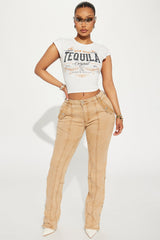 Tequila Taste Better With You Backless Tee - Ivory