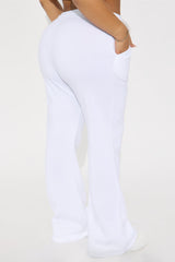 Candice Lounge Flare Pant - White