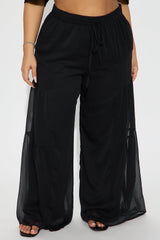 Sandra Chiffon Wide Leg Pant - Black