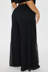 Sandra Chiffon Wide Leg Pant - Black
