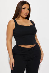 Sweet Echo Denim Pant Set - Black