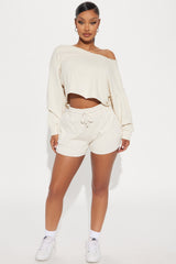 The Washed Sweat Shorts - Cream
