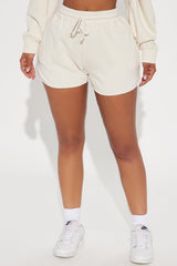 The Washed Sweat Shorts - Cream