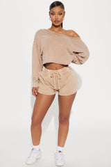 The Washed Sweat Shorts - Taupe