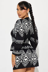 Julissa Linen Short Set - Black/combo