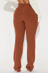 Tasha Dressy High Rise Pants - Mocha