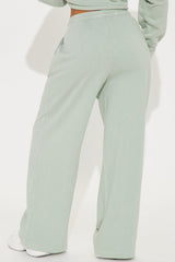 The Washed Wide Leg Sweatpant - Sage