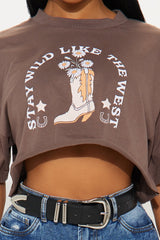 Stay Wild Like The West Tee - Brown