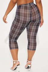 Tell Me Everything Gingham Mesh Legging - Black