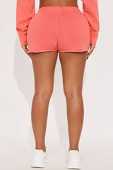 The Washed Sweat Shorts - Coral