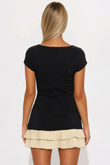 Set The Tone Pleated Mini Skirt Set - Black