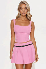Kimberly Pleated Skort Set - Pink