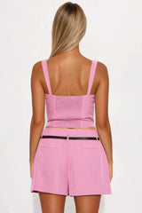 Kimberly Pleated Skort Set - Pink