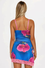 Midnight Blossom Skirt Set - Royal/combo