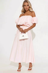 Wandering Daydreams Midi Skirt Set - Pink