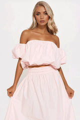 Wandering Daydreams Midi Skirt Set - Pink