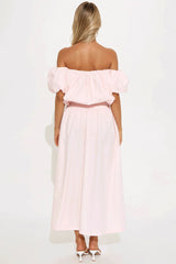 Wandering Daydreams Midi Skirt Set - Pink