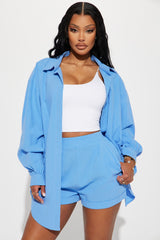 Artists Desire Linen Short Set - Blue