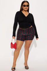 Lovers Only Foldover Waistband Short - Black/combo