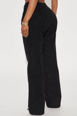 Classy Girl Tweed Wide Leg Trouser - Black