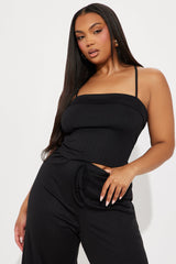 Jazzlyn Wide Leg Pant Set - Black