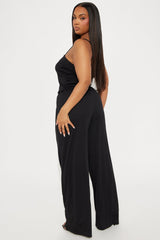 Jazzlyn Wide Leg Pant Set - Black