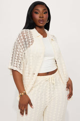 Kara Crochet Pant Set - Cream