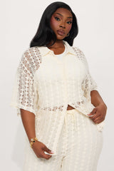Kara Crochet Pant Set - Cream