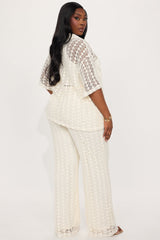 Kara Crochet Pant Set - Cream