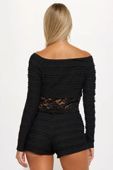 Miley Lace Short Set - Black