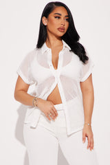 Paradise Livin' Crochet Pant Set - White