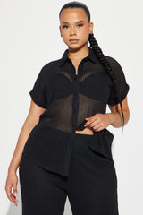 Paradise Livin' Crochet Pant Set - Black
