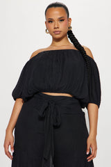 Take Me On A Vacay Pant Set - Black