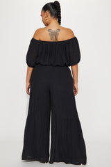 Take Me On A Vacay Pant Set - Black