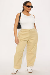 Irina Barrel Pant - Taupe