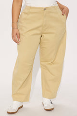Irina Barrel Pant - Taupe