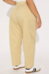 Irina Barrel Pant - Taupe