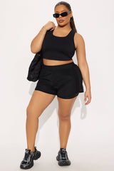 Courtside Charm Active Running Short - Black