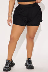 Courtside Charm Active Running Short - Black