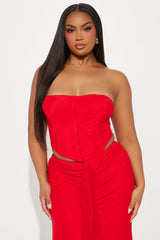 Sophisticated Spark Midi Skirt Set - Red