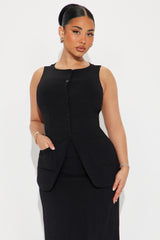 Alina Vest And Maxi Skirt Set - Black