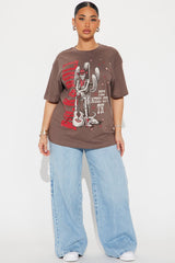 Rock & Roll Skeleton Tee - Brown