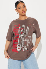 Rock & Roll Skeleton Tee - Brown