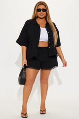 Gabby Gauze Short Set - Black
